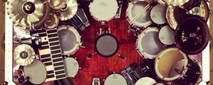Neil Peart’s drum set from above…