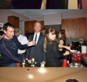 Photoshoping celebrities into holiday party photos