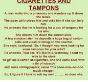 CIGARETTES AND TAMPONS.