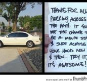 Someone left awesome note for parking badly