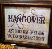 Definition of hangover