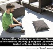 How to fluff up a flattened pillow
