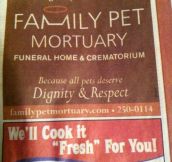 Because all pets deserve dignity and respect…