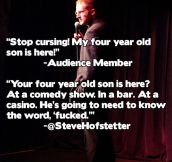 Comedian owns a heckler…