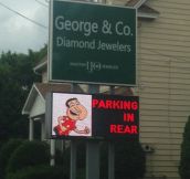 Local jewelry store has a sense of humor…