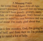 A morning prayer…