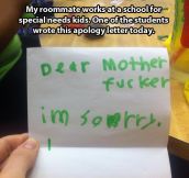 Apology letter…