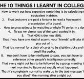Things I learned in college…