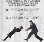 When you trust a person…