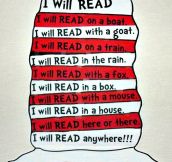 Dr. Seuss can be read anywhere, anytime…