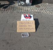 Invisible homeless man…