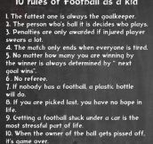 10 rules of football…