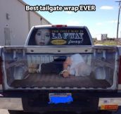 Clever tailgate wrap…