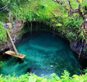 Natural swimming pool in Samoa Island…