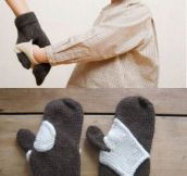 Hand-holding mittens…