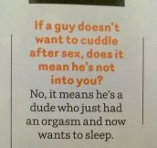 Cosmo may actually be on to something this time…