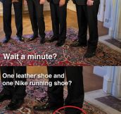 Shoe fail while meeting Obama…