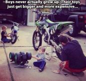 Boys don’t grow up…