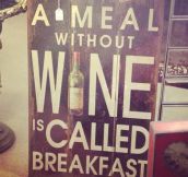 Meal without wine…