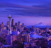 Winter in Seattle at dusk