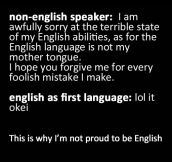 English speakers vs. non English speakers…