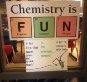 Found this amazing sign in my chemistry class…