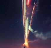 Shooting fireworks…