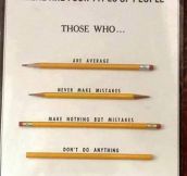 Types of people illustrated with pencils…