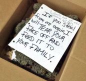 How to Deal With Someone Who Steals Your Packages (4 pics)