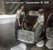Girls deliver ice…