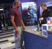 Today I saw Thor buying a ticket for Thor…