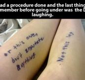 Doctor with a good sense of humor…