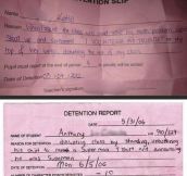 Best reasons to get detention…