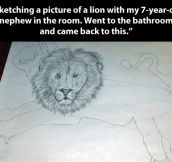 Drawing a lion…