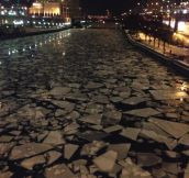 The Chicago River Tonight