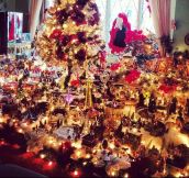 Christmas town at grandma’s living room…