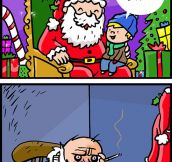 Santa has to work so hard…