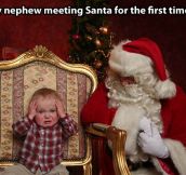 Getting to meet Santa for the first time…