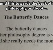 The butterfly dances…