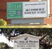 Church sign debates…