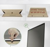 Do It Yourself: Laptop stand made of a pizza box…