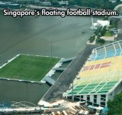 Floating football stadium…