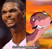 Chris Bosh and Little Foot look the same…