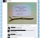 Snowman for sale…