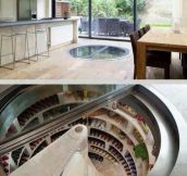 Kitchen with underground fridge