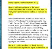 Sir Ian McKellen’s tribute to Philip Seymour Hoffman…