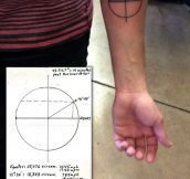 Geometric Earth tattoo…