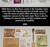 Military field rations of the world…