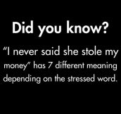 I never said she stole my money…