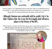 Hearing-impaired little girl writes to NFL player Derrick Coleman, this is his response…
